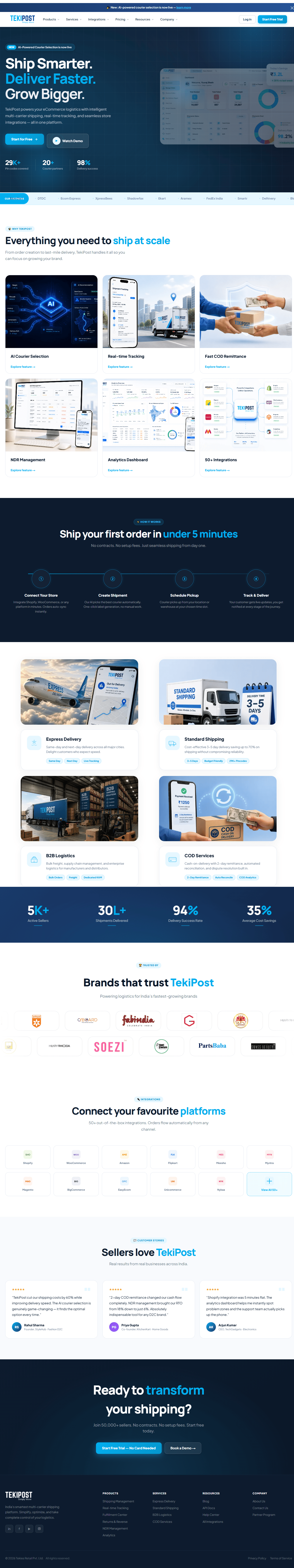 Tekipost — full page preview